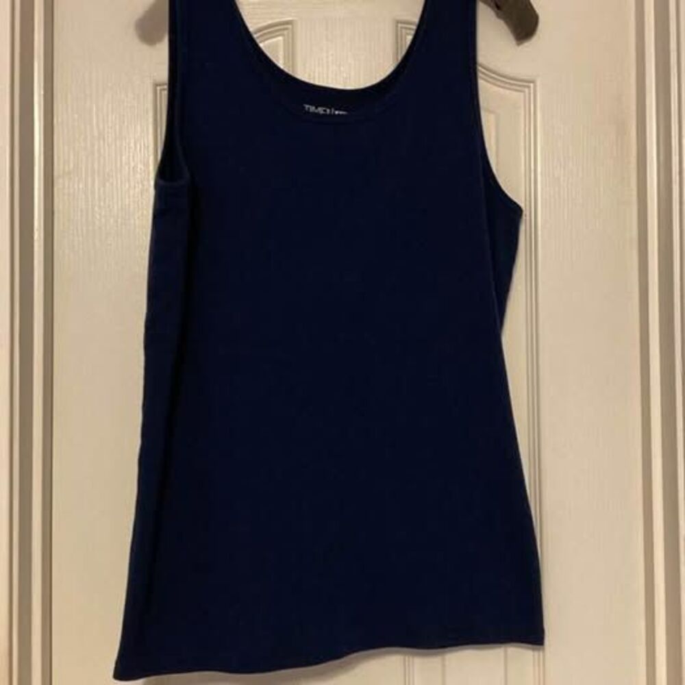 Women’s Time and Tru XXXL 3XG (22)‎ Navy Blue Tank Top Cotton Blend